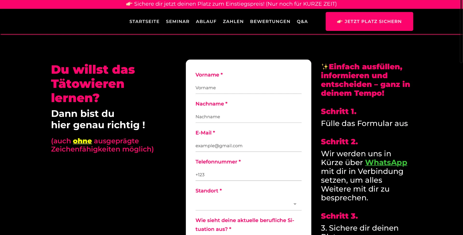 LAKIMII Academii Website Vorher, Ansicht 2